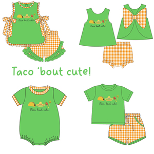 GSSO3694 Conjunto de ropa de verano para niña pequeña con estampado de comida verde, sin mangas, con lazos. - Product Image 5