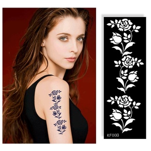 Pochoir autocollant de tatouage temporaire lavable Hollow Juice, en papier artisanal, pour logo personnalisé, corps, visage, motif fleur éolienne - Product Image 3