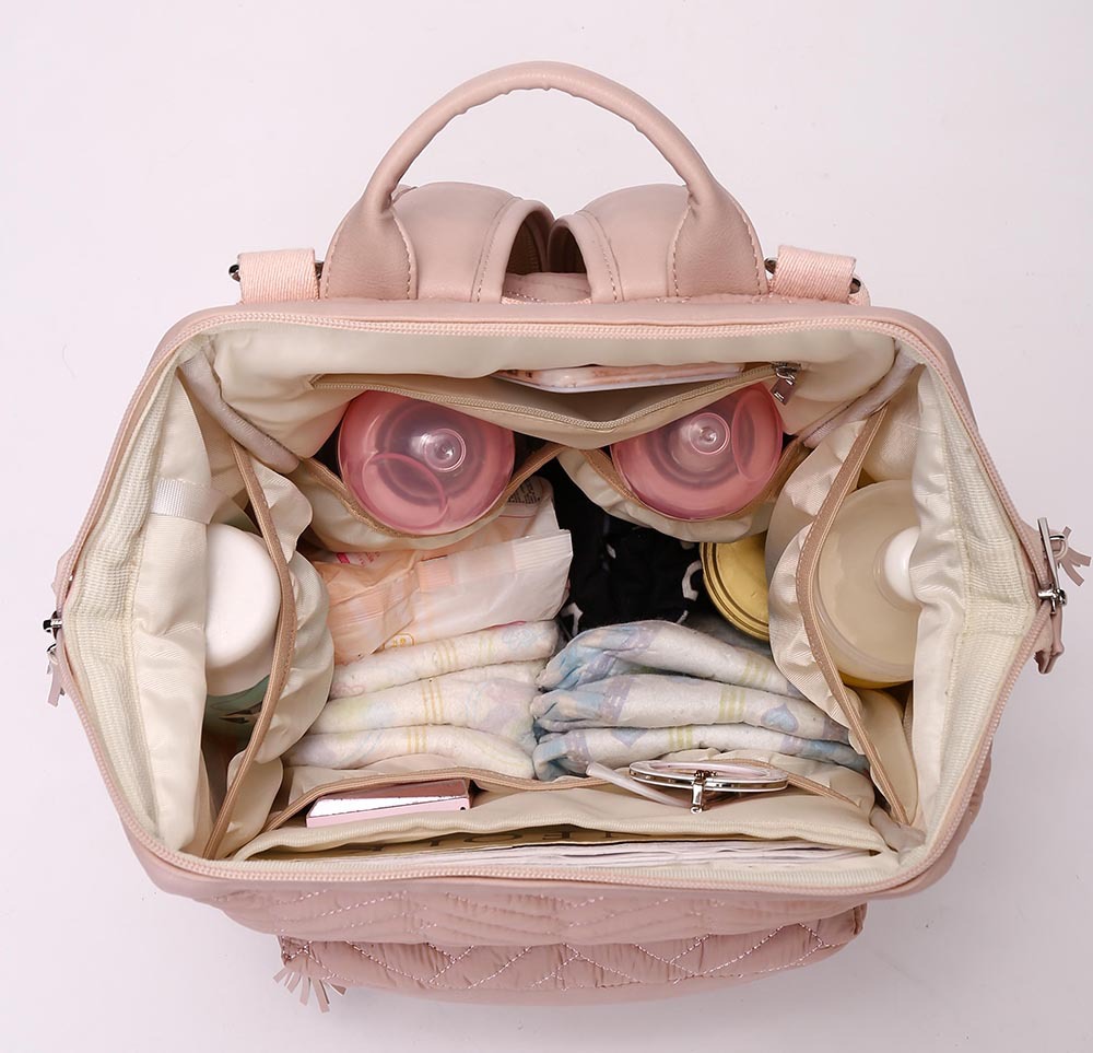 Pink Diaper Sack Bags Friendly Baby Floral Customized TOTE Logo Style Time Packing Pattern Pcs Color Printing Accept