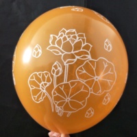 Ballons en latex de 12 pouces de couleur orange, épais, de haute qualité, avec un motif floral imprimé sur toute la surface