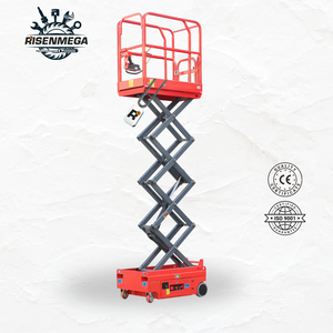6 metre yükseklik pürüzsüz ve verimli yük kapasitesi 300kg CE sertifikalı Risenmega elektrikli Mini makaslı kaldırma - Product Image 6