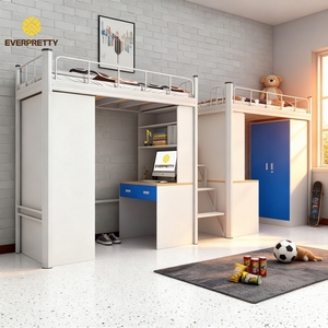 <span class=keywords><strong>Lit</strong></span> superposé moderne en métal avec <span class=keywords><strong>bureau</strong></span> intégré pour adolescents ou adultes, idéal pour les petits appartements, les dortoirs scolaires ou les auberges de jeunesse – Fabrication OEM sur mesure - Product Image 3