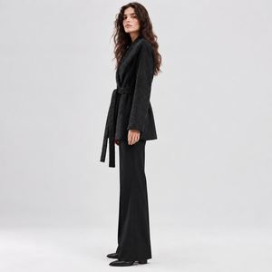 Abrigo <span class=keywords><strong>de</strong></span> Lana Elegante <span class=keywords><strong>para</strong></span> <span class=keywords><strong>Mujer</strong></span>, Nuevo Diseño OEM/ODM, con Solapa Grande, Estilo Vintage - Product Image 4