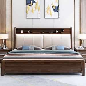 Upholstered <b>Bed</b> 1.8M <b>Double</b> Storage <b>Bed</b> Modern Minimalist King Size Master Bedroom Wedding <b>Bed</b> - Product Image 4
