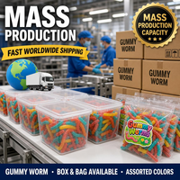 Bonbons Gommeux en Forme de Vers Segmentés, Saveurs de Fruits Assorties, Bonbons Gommeux Colorés et Moelleux pour Vente en Gros aux Magasins de Détail