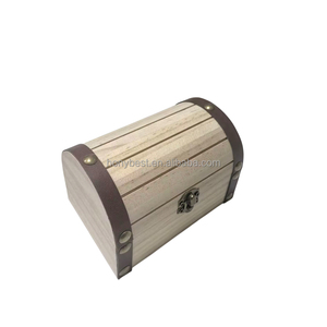 Petite boîte cadeau en bois de pin non fini, boîte de rangement en bois, bricolage, artisanat, coffre au trésor avec couvercle à charnières pour la maison, souvenirs, cachette - Product Image 3