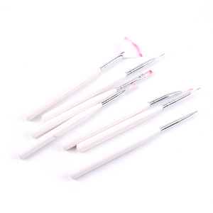 Kit de 7 pinceaux à ongles roses pour nail art, marque privée, pour liner, peinture, dessin, poils en nylon, conception de gel, salon de manucure - Product Image 5