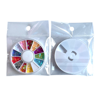 SunelPort Lentejuelas Delgadas Brillantes en Forma de Corazón de 3mm de Diámetro, Decoraciones de Uñas Francesas y Japonesas en Disco de 12 Rejillas, DIY