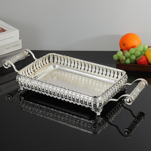 Vassoio Decorativo in Argento Stile Mediorientale - per Salotto, Tavolino da Caffè, Tè del Pomeriggio, Dessert, Caramelle e Torte - Product Image 6