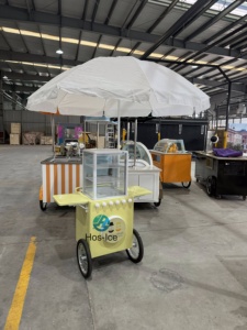 Design personnalisé Hôtel Dessert Shop Chariot de distributeur automatique Anti-rouille Métal Main Pousser Dessert Chariot pour Gâteau Crème Glacée 220V Nouveau Disponible pour - Product Image 6