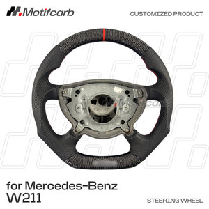 พวงมาลัยคาร์บอนไฟเบอร์แบบกำหนดเองสำหรับรถยนต์ Mercedes-Benz W463 W211 G500 C240 C320 CLK430 E55 AMG Sedan ปี 2000-2006 - Product Image 2