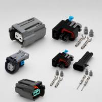 Conector de 2 pines para sensor de inyector de combustible automotriz, con pestaña de bloqueo impermeable, macho y hembra, arnés de cableado, conector PBT/PA66