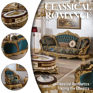 Lusso europeo tessuto intagliato antico in legno massello <span class=keywords><strong>divano</strong></span> francese Villa Royal classico <span class=keywords><strong>turco</strong></span> mobili soggiorno <span class=keywords><strong>divano</strong></span> - Product Image 2