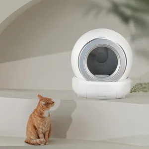 最新の大型密閉型アプリ制御自動猫用トイレボックス自動インテリジェントセルフクリーニング猫用トイレボックス
