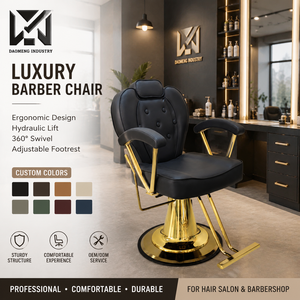 Sillón de Peluquería Hidráulico Ajustable de Lujo para Salón de Belleza, Silla de Estilismo, Estación de Corte, Reclinable y Giratoria - Product Image 1
