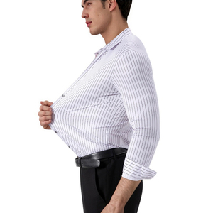 Camicia da Uomo a Maniche Lunghe Elasticizzata in Quattro Direzioni, Senza Pieghe, Qualità Export Simil-Seta, Sensazione <span class=keywords><strong>Verticale</strong></span>, Taglia Europea - Product Image 3