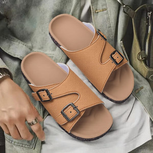 Sandales plates d'été pour femmes, légères, antidérapantes, pantoufles d'extérieur confortables en daim pour la plage - Product Image 4