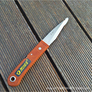 Couteau de greffage pliable Ming, lame en acier carbone de 60 mm, manche en bois, bord droit, pour greffage de bourgeons d'arbres fruitiers - Product Image 1