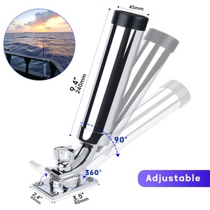 Support de canne à pêche en acier inoxydable 316, rotation à 360 degrés, pour la pêche en bateau en mer, utilisation en eau salée, qualité marine durable - Product Image 3
