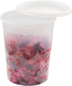 Gobelet Rond Transparent de 32 oz, Résistant à la Chaleur et à l'Eau, avec Couvercle, en Plastique PP, pour Micro-ondes, Vaisselle de Traiteur - Product Image 1