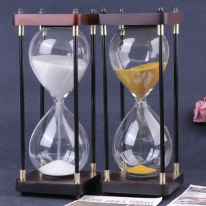 Luxury Wooden Base Metal <b>Hourglass</b> Sand <b>Timer</b> for Home Office Desk Decor Custom Logo Time Management Gift Ornament - Product Image 4