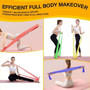 Bandes de résistance longues pour exercices de yoga en latex avec 4 niveaux de résistance différents pour femmes et hommes - Product Image 5