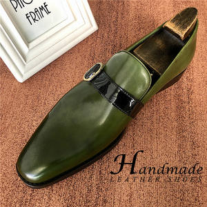 Chaussures en cuir faites à la main, mocassins formels en cuir véritable, chaussures de créateur à la mode pour jeunes, chaussures de costume pour hommes - Product Image 3