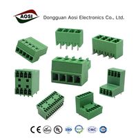 Conector de Bloque de Terminales PCB Enchufable AOSI 15EDG 3.81mm Verde con Tornillo y Varias Opciones de Conectores de Pines
