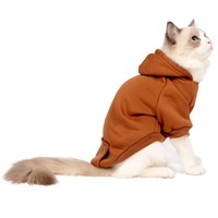 À la mode bleu britannique court chat petit chien de taille moyenne Teddy à capuche polaire sweat pour animaux de compagnie hiver approvisionnement transfrontalier solide