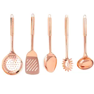 Offres Spéciales ustensiles de cuisine outils accessoire en acier inoxydable or rose ensemble d'ustensiles de cuisine