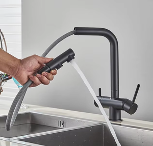 Di lusso moderno opaco finitura retrattile Pull Down testa di spruzzatura 360 ° di rotazione <span class=keywords><strong>rubinetto</strong></span> lavello da cucina - Product Image 1