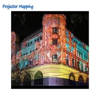 Projection 3D en extérieur avec écran vidéo sur mur, décoration de bâtiment, projection interactive, projection immersive pour la pièce