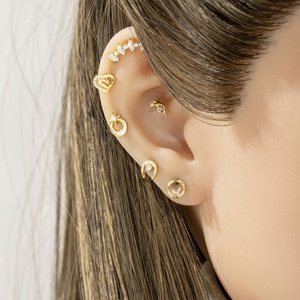 HENGSEN Vente en gros Bijoux de piercing en titane 23G plaqué or, clous d'oreille pour tragus, hélix et cartilage, bijoux de corps tendance pour femmes - Product Image 4