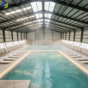 Complexe piscinique en acier préfabriqué sur mesure, structure à travée libre, pour centre d'activités aquatiques intérieures - Product Image 1