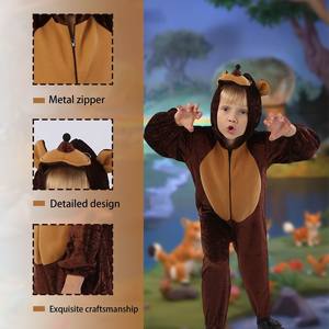 Disfraz de Oso de Peluche para Bebés y Niños Pequeños, Suave, Cómodo, con Capucha, Suministro OEM al por Mayor, Mono de Peluche Duradero y Cálido para Niños - Product Image 3