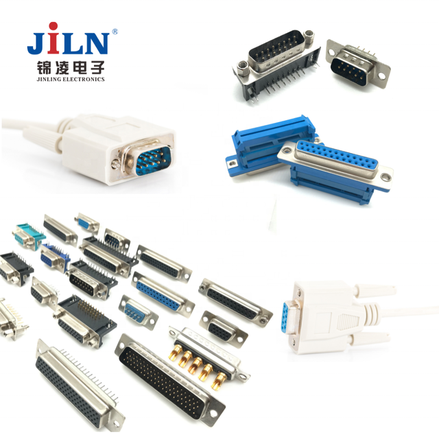 D Sub Connector HDP 26 pin female with screw vga straight electronic 26pin d-sub connector