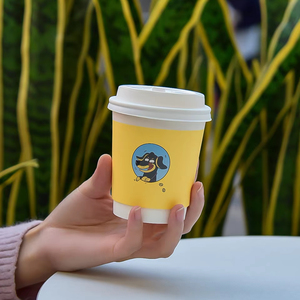 Thuốc nấm tùy chỉnh in tùy chỉnh cốc cà phê Logo bán buôn 10 12 16 20 oz dùng một lần đôi tường nâu kraft nóng cốc giấy - Product Image 3