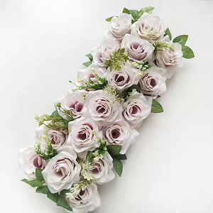 Décoration florale romantique en gros, mur de fleurs artificielles en roses, fond de scène coloré en plastique - Product Image 6