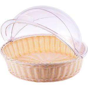 Cesta <span class=keywords><strong>de</strong></span> <span class=keywords><strong>mimbre</strong></span> <span class=keywords><strong>de</strong></span> doble uso para el hogar y comercios <span class=keywords><strong>con</strong></span> <span class=keywords><strong>tapa</strong></span> para pan, frutas y aperitivos, multiusos para cafeterías, restaurantes y hoteles - Product Image 6