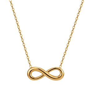 STKN15 <span class=keywords><strong>Collana</strong></span> <span class=keywords><strong>con</strong></span> Ciondolo a Forma di <span class=keywords><strong>Infinito</strong></span> in Acciaio Inossidabile Placcato Oro 18K, Gioiello Minimalista ed Elegante per Donne - Product Image 1