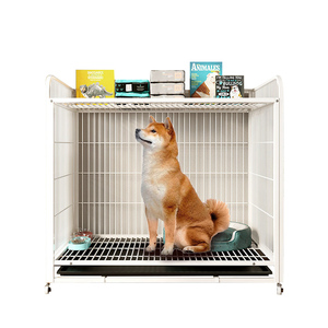 Nuovo Design solido cassa per cani morbida porta scorrevole in ferro per animali domestici cuccia impilabile gabbie per cani mobili per cani elegante custodia per animali domestici - Product Image 6