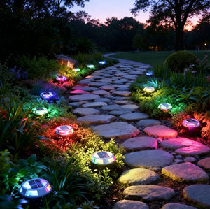 ไฟใต้ดินพลังงานแสงอาทิตย์ 2-in-1 10 โหมด RGB 6 LED กันน้ำ ตัวเรือนอะลูมิเนียมหล่อขึ้นรูป ไฟปักพื้นถนนพลังงานแสงอาทิตย์ สำหรับทางเดินรถ - Product Image 6