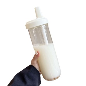 Milk Tea <b>Plastic</b> <b>Cup</b> Large Capacity Heat Resistant Portable With Thickened Straw For Students - Product Image 5