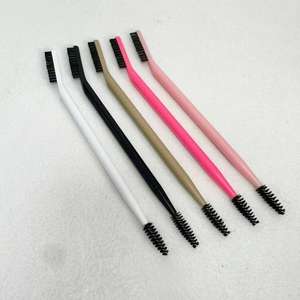 HQ Mixed Proc Discount Wholesale White Black Private Label Double End Eye Brow Eyebrow Brush with <b>Mascara</b> Spoolie - Product Image 5