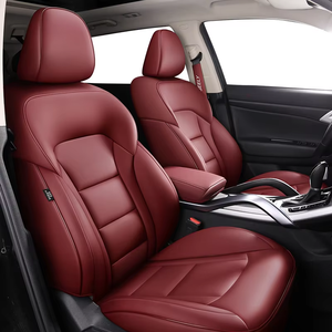 Fundas de Asiento de Cuero de Lujo Color Vermelón, Juego Completo de 5 Piezas, Compatibles con Tiguan, Passat, Lavida, CC, Golf, <span class=keywords><strong>Polo</strong></span>, Accord, Jetta, Bora - Product Image 2