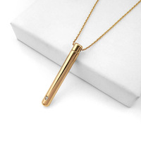 Collier pendentif vibrant en acier inoxydable plaqué or pour huiles essentielles, idéal pour le dropshipping