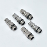 Konektor Cepat Tiga-dalam-Satu Amerika/Eropa, Steker Jantan 1/4NPT, Konektor Standar, Berlapis Krom Besi, Ulir Luar