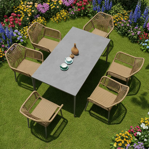 Set Tavolo e Sedie <span class=keywords><strong>da</strong></span> <span class=keywords><strong>Esterno</strong></span> in Rattan, Design Moderno, Leggero e Resistente, per Parco e Soggiorno - Product Image 5
