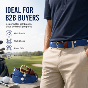 <span class=keywords><strong>Ceinture</strong></span> de golf à point d'aiguille pour hommes en cuir pleine fleur pour femmes avec boucle en laiton massif. - Product Image 3