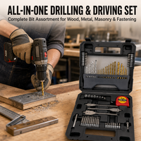 Ensemble de 71 embouts de perçage et de vissage, kit d'outils électriques multifonctionnel pour le perçage du bois, du métal et de la maçonnerie avec étui de rangement